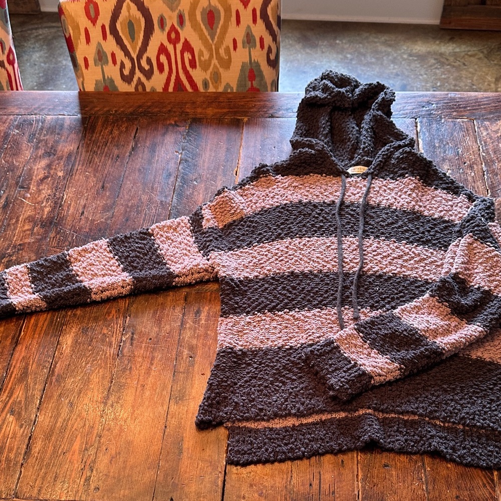 Popcorn Cozy Striped Hoodie Sweater